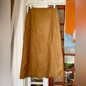 Vintage Camel Faux Suede A-line Skirt